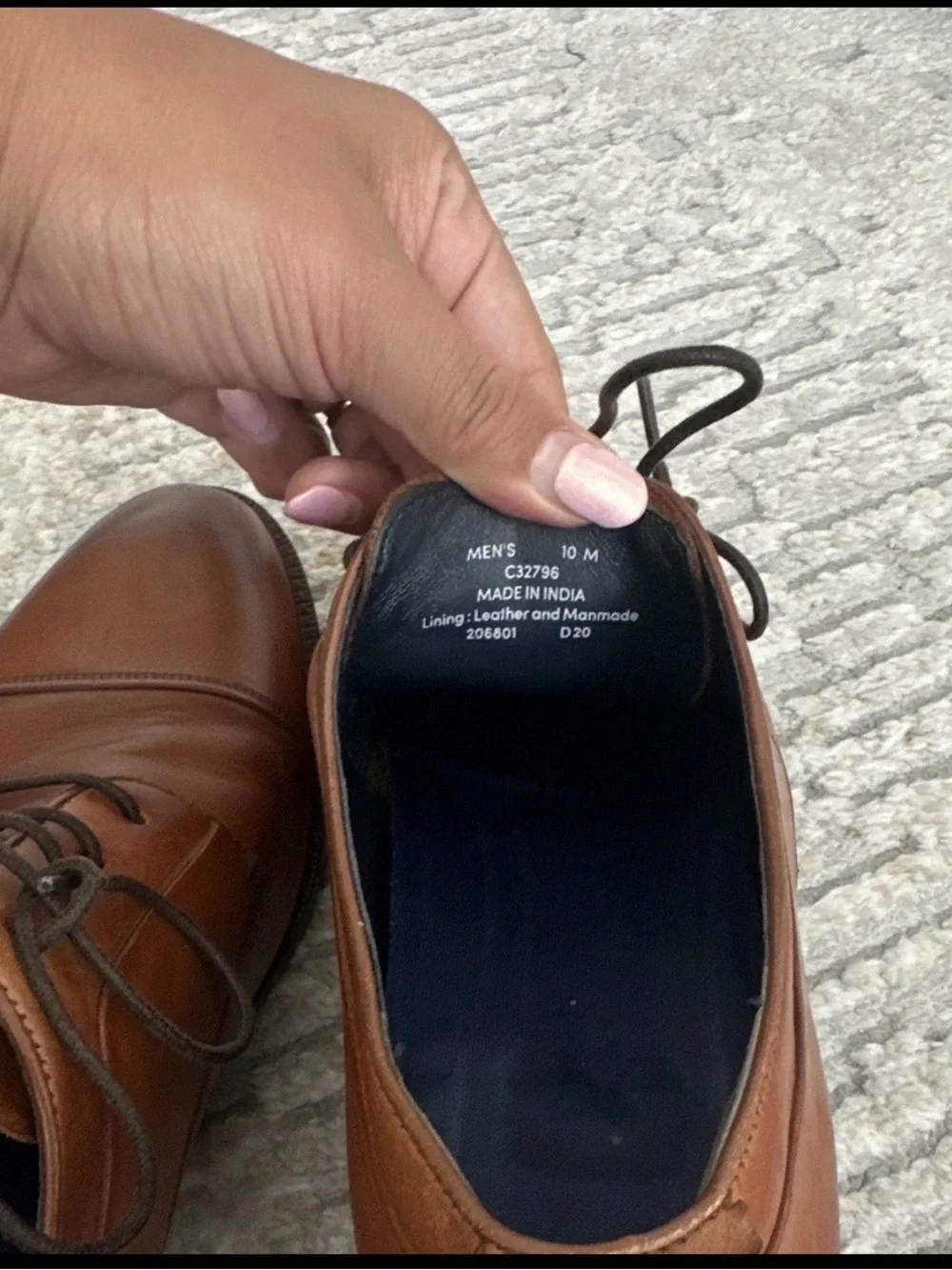Cole Haan Men's Tan Brown Leather Derby Shoes
